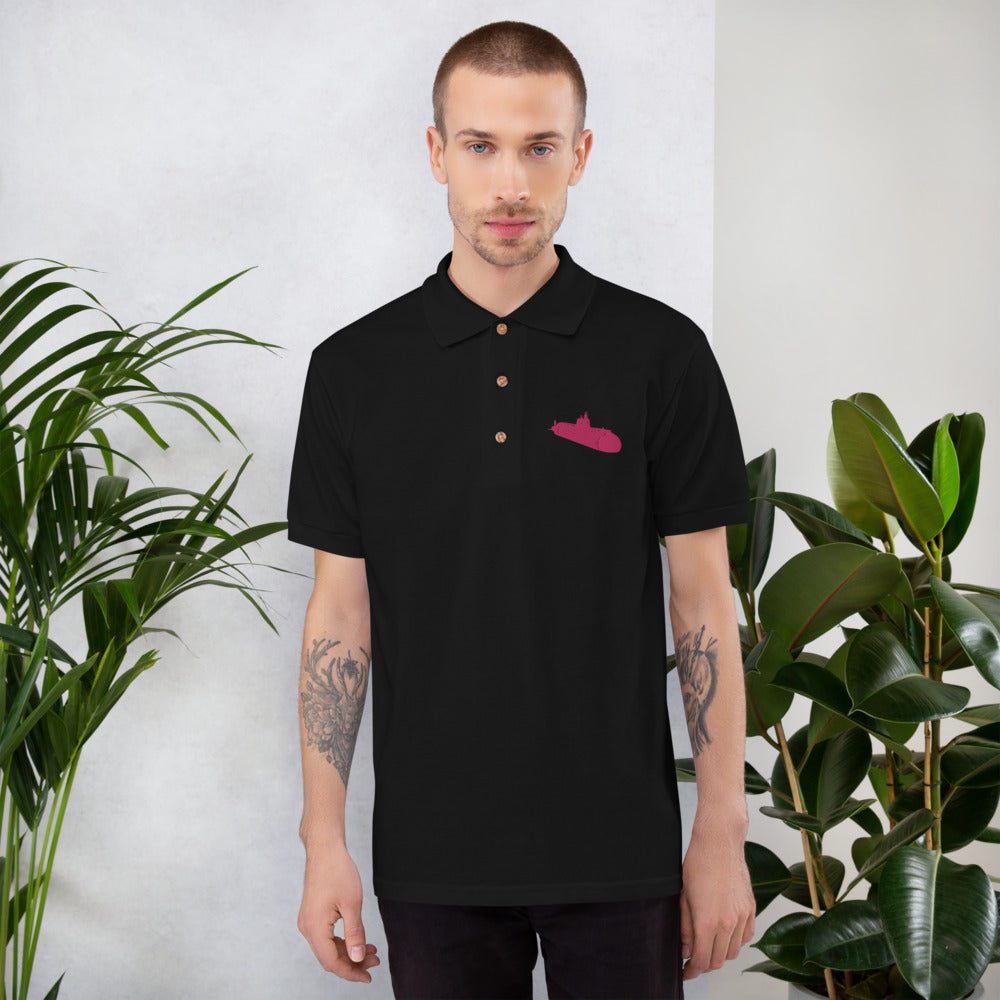 Pink Sub Embroidered Polo Shirt
