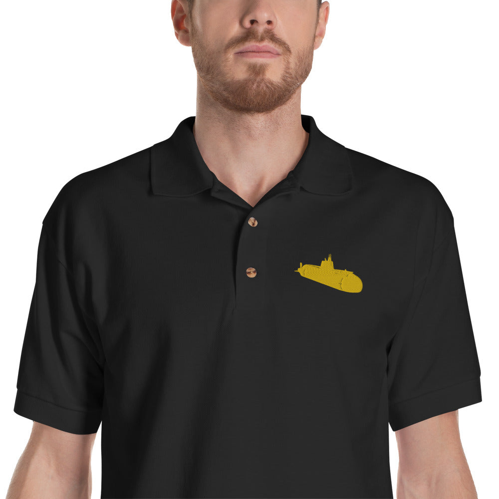 Yellow Sub Embroidered Polo Shirt