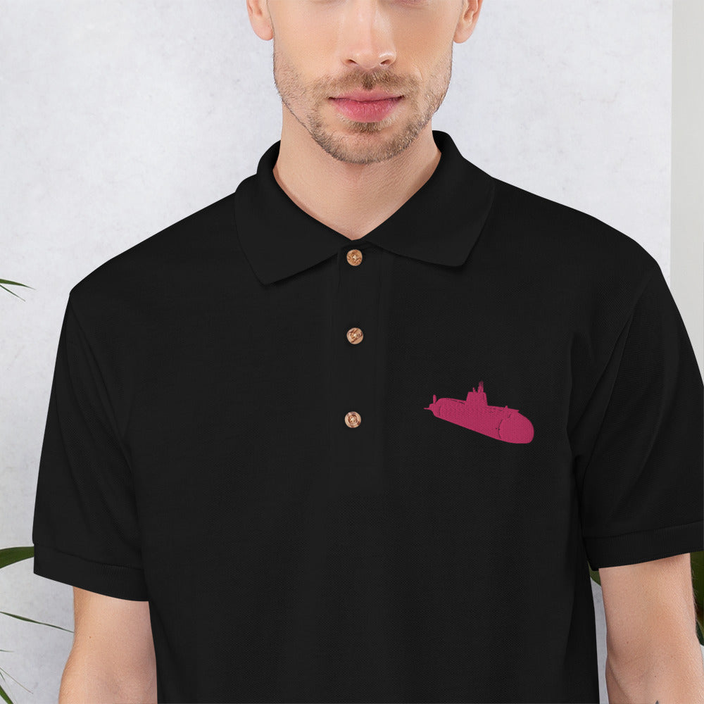 Pink Sub Embroidered Polo Shirt