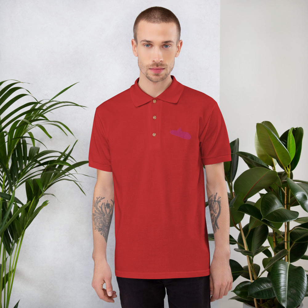 Pink Sub Embroidered Polo Shirt