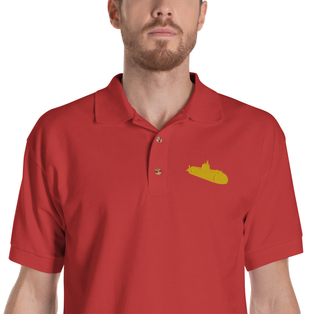 Yellow Sub Embroidered Polo Shirt