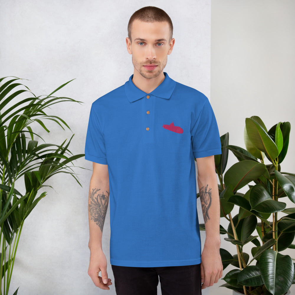Pink Sub Embroidered Polo Shirt