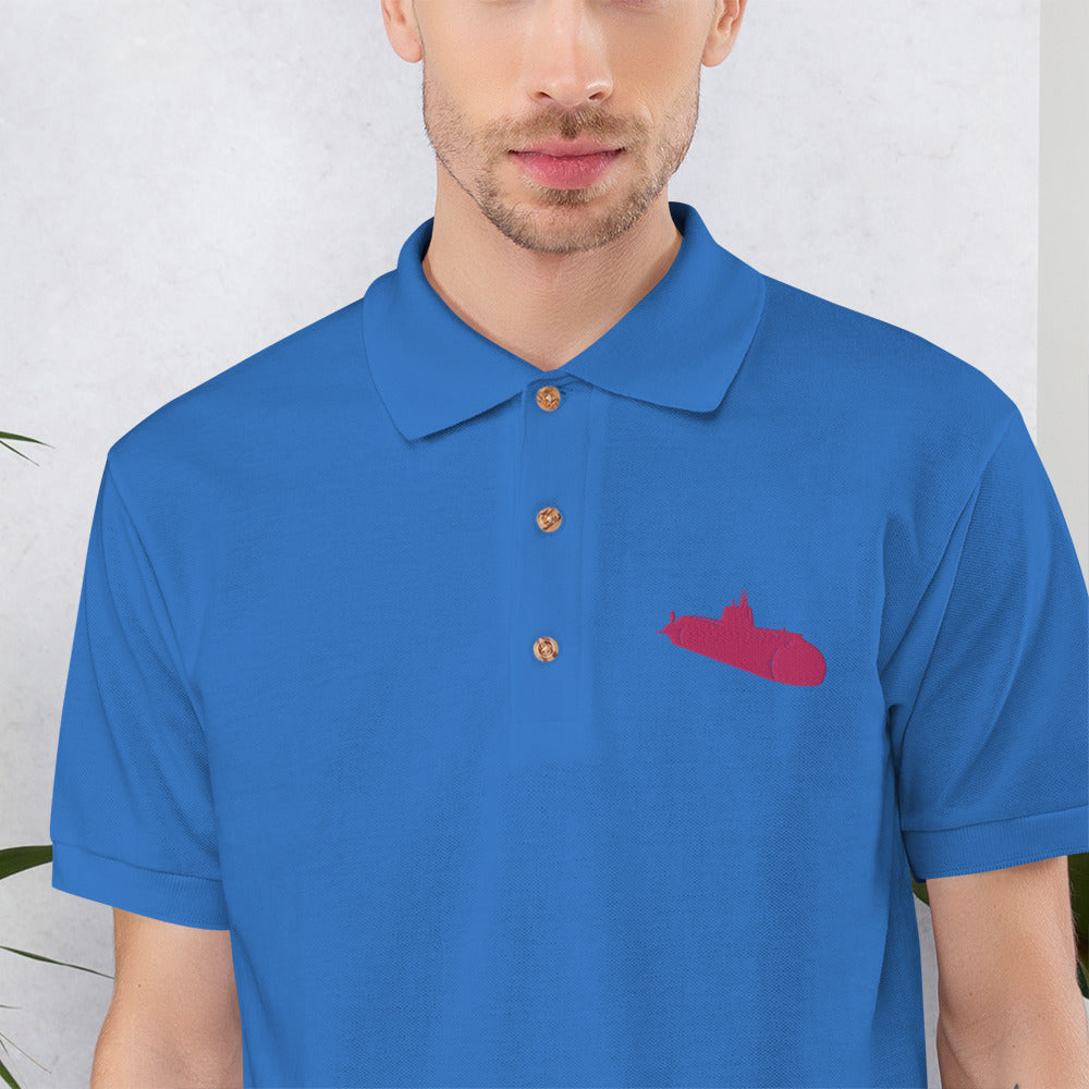 Pink Sub Embroidered Polo Shirt