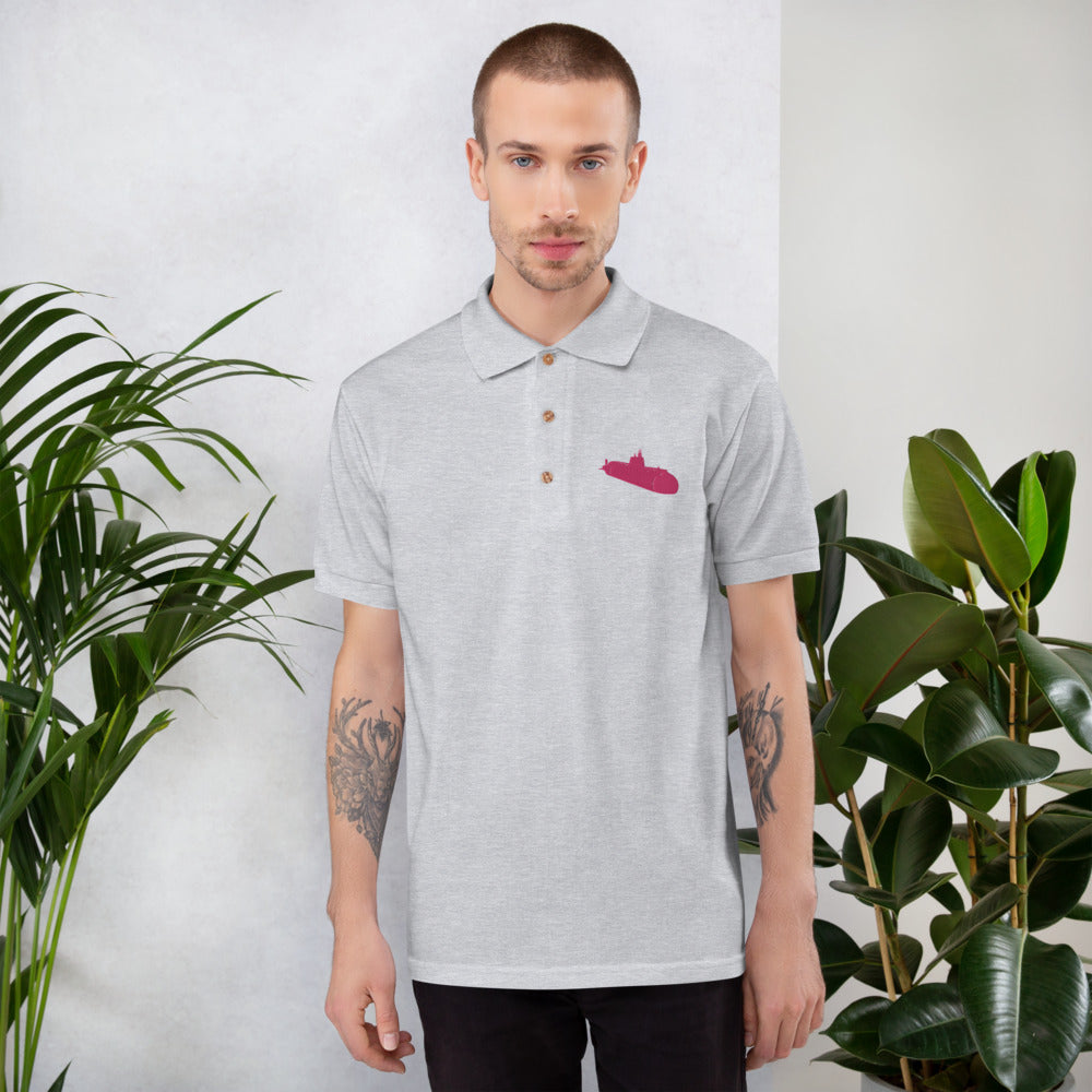Pink Sub Embroidered Polo Shirt