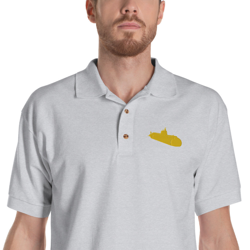 Yellow Sub Embroidered Polo Shirt
