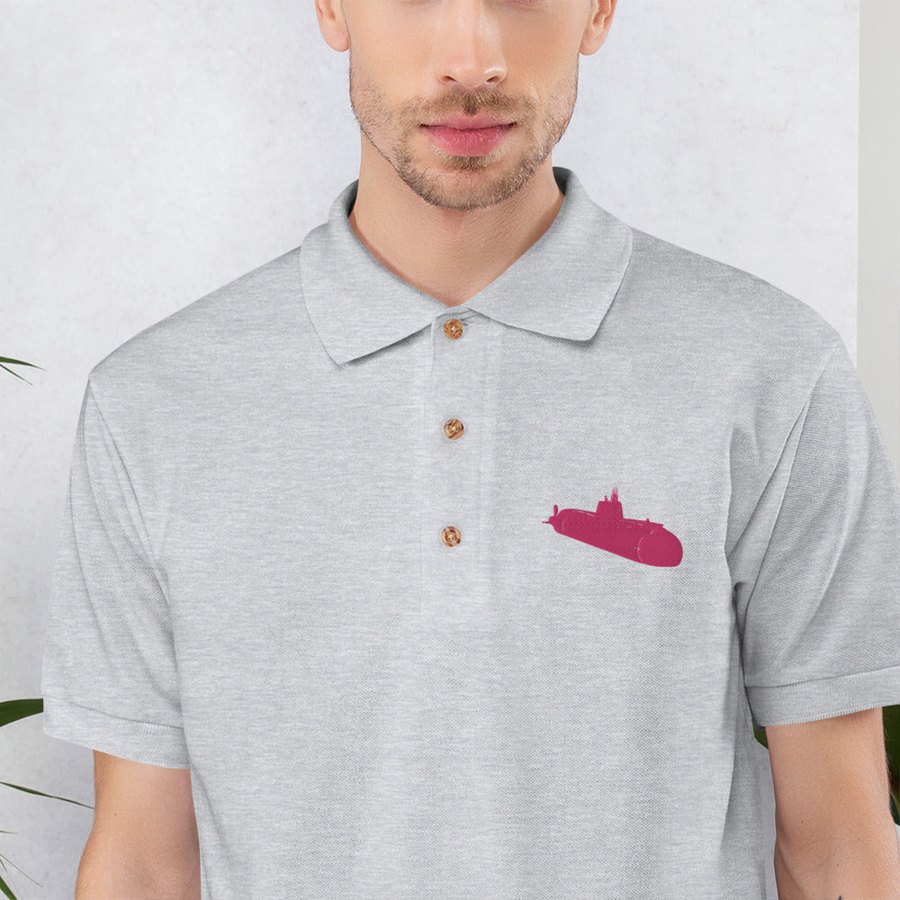 Pink Sub Embroidered Polo Shirt