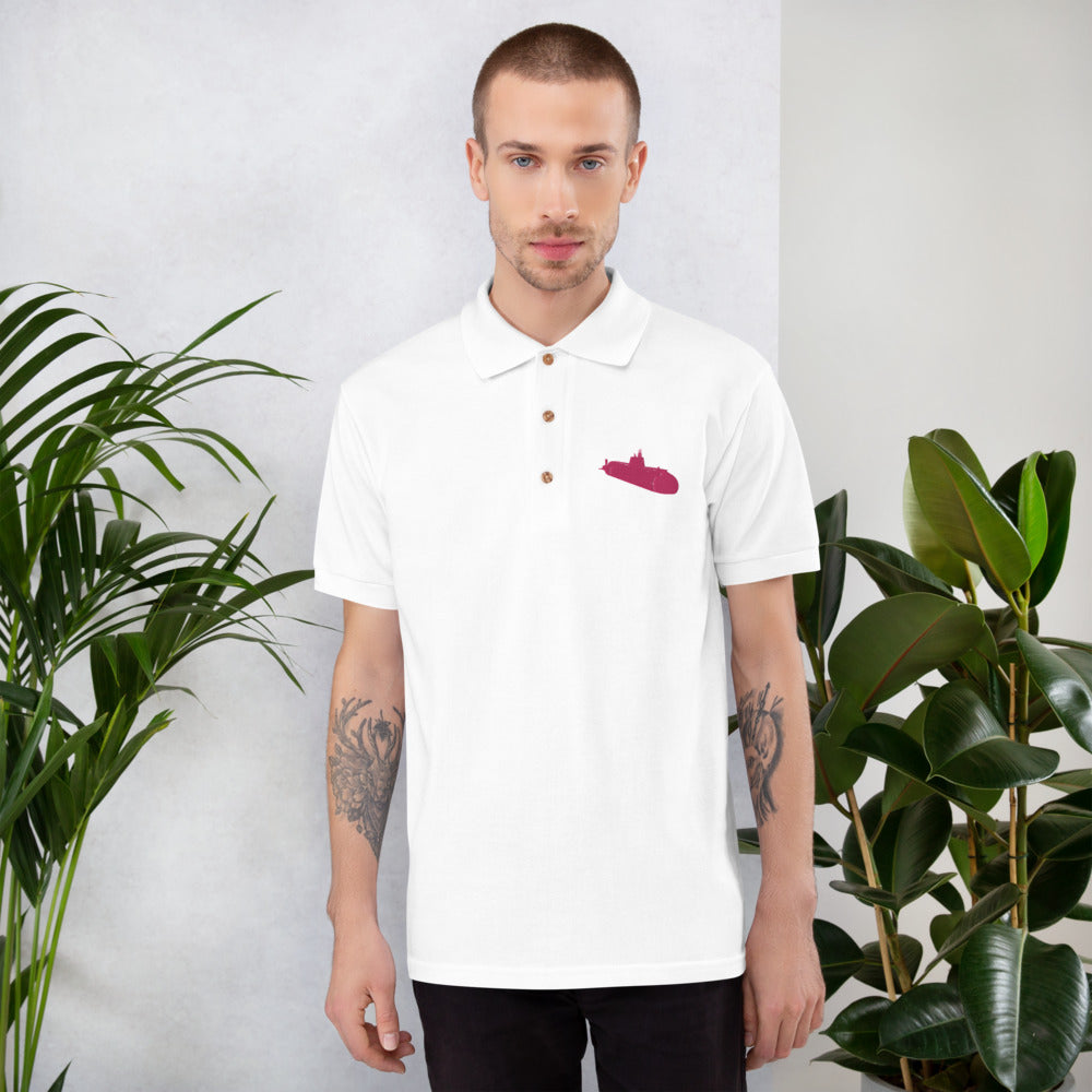 Pink Sub Embroidered Polo Shirt