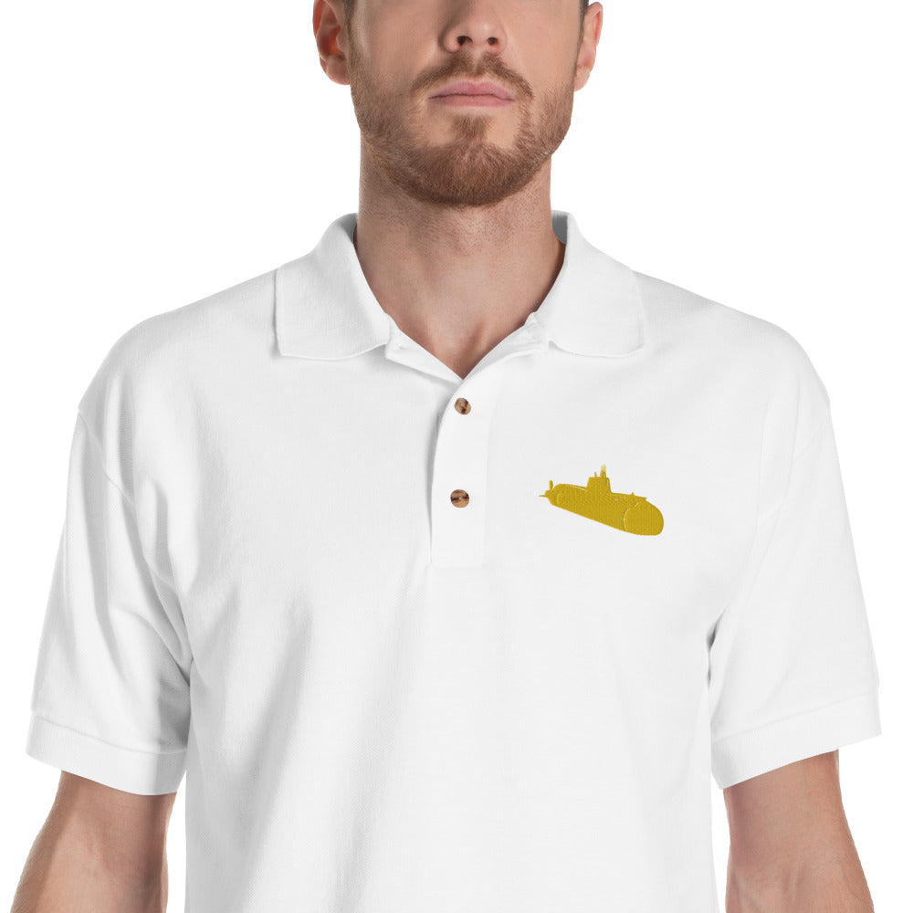 Yellow Sub Embroidered Polo Shirt